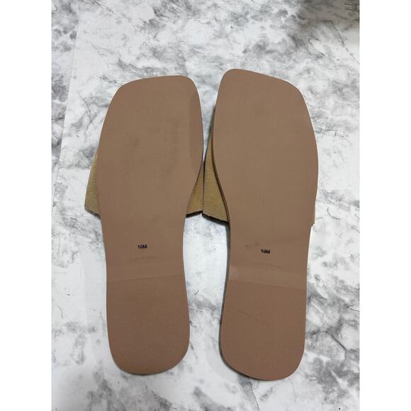 Beach By Matisse Bali Slide Sandals 10M Suede Leather Tan Resort Beach Coastal - Picture 5 of 9